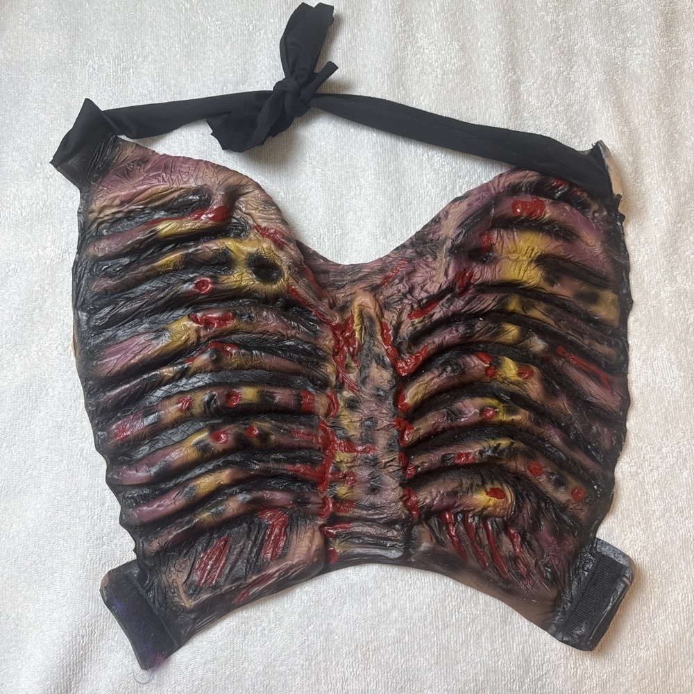 Zombie Rib Cage Chest Piece Latex Halloween Costume Prosthetic Gore Corpse